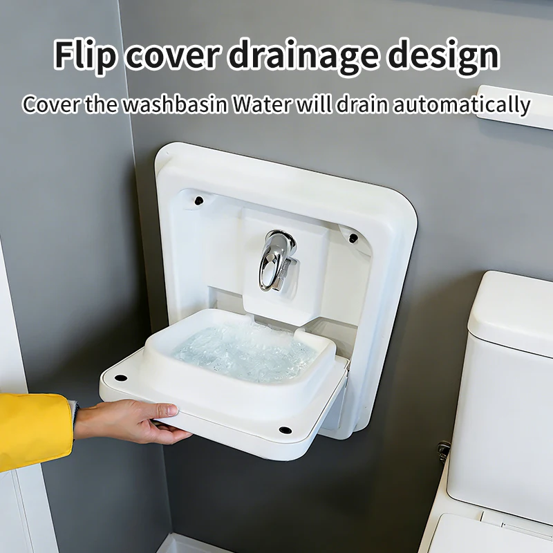 2026 New Design Luxury Acrylic Easy to Clean Waterproof Folding Sink for RV and Car Bathrooms