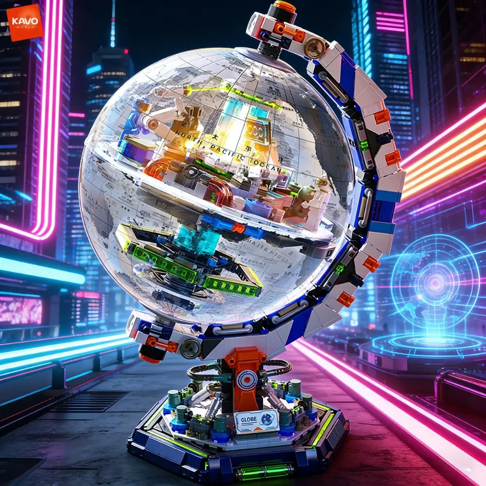 

Конструктор KAVOWORLD 1793 детали: Прозрачная модель Земли с LED-подсветкой, тематика космоса, для декора дома и подарков детям
