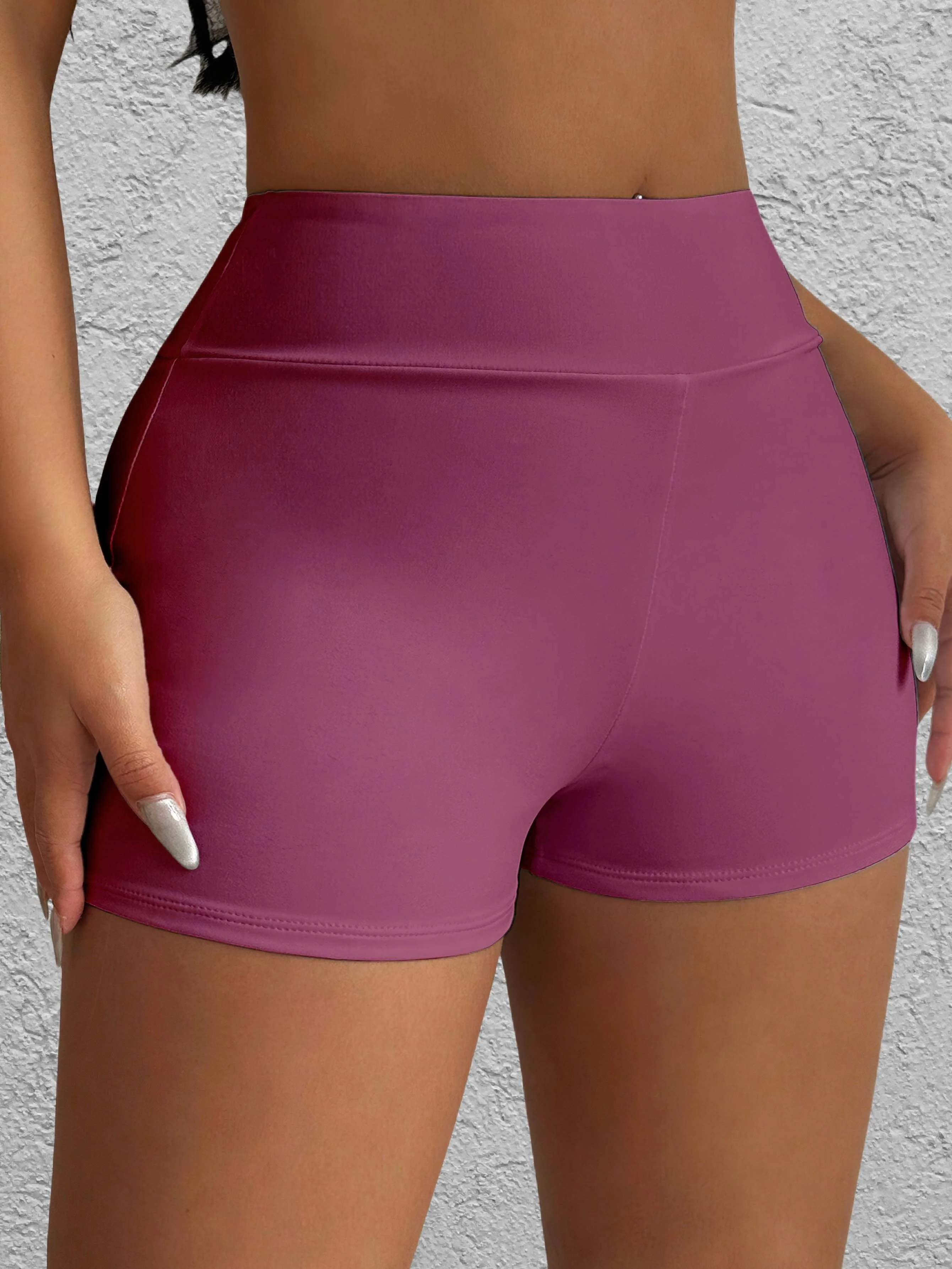 Nueva tendencia de moda para mujer, pantalones cortos versátiles de color sólido para mujer, conjunto de cuatro piezas