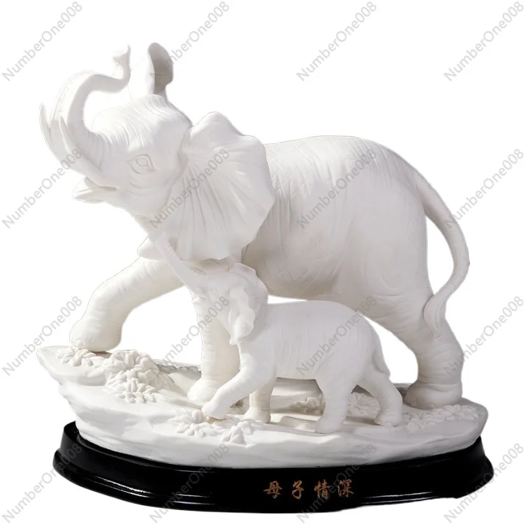 

Элегантный набор керамических фигурок слонов, премиальный декор для офисного стола и деловой подарок, белая художественная статуэтка животного