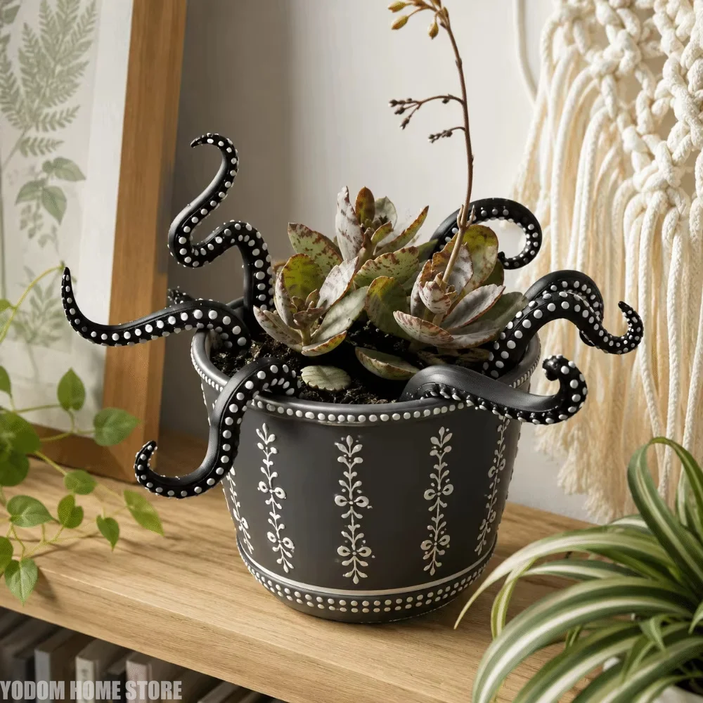 Potted Plant Decor Resin Tentacle Plant Post Funny Irregular Flowerpot Decoration Creative Garden Decor for 7Pcs Garden