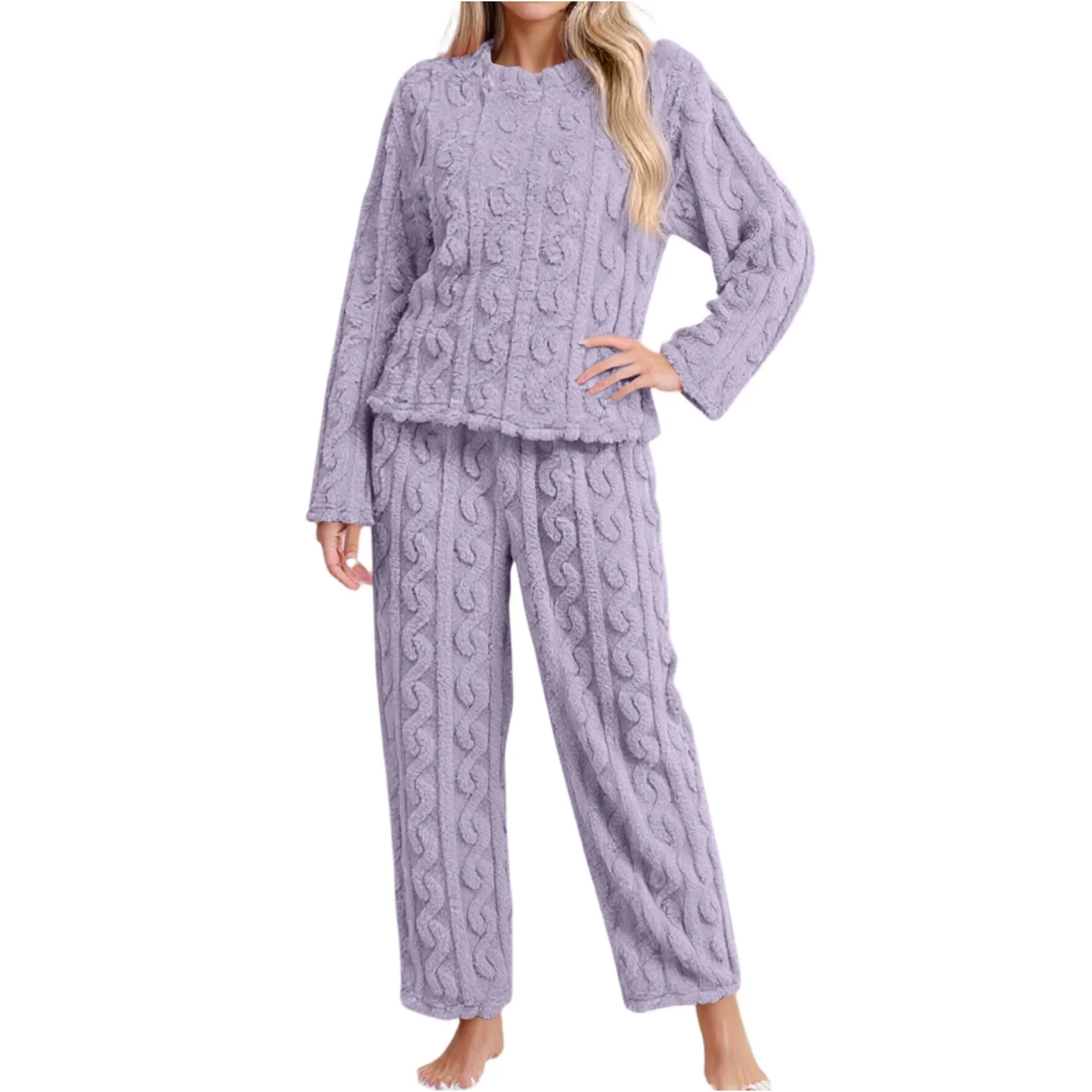 

Women's Pajama Trousers Loungewear Sets Two Pieces Sleepwear Nightwear Female Home Suit Clothes Solid Casual Pajamas For Women