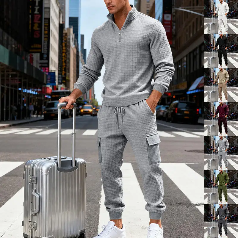 

Новый мужской спортивный комплект в американском стиле для активного отдыха и работы, свободного кроя, удобный для поездок, с длинным рукавом, толстовка и...