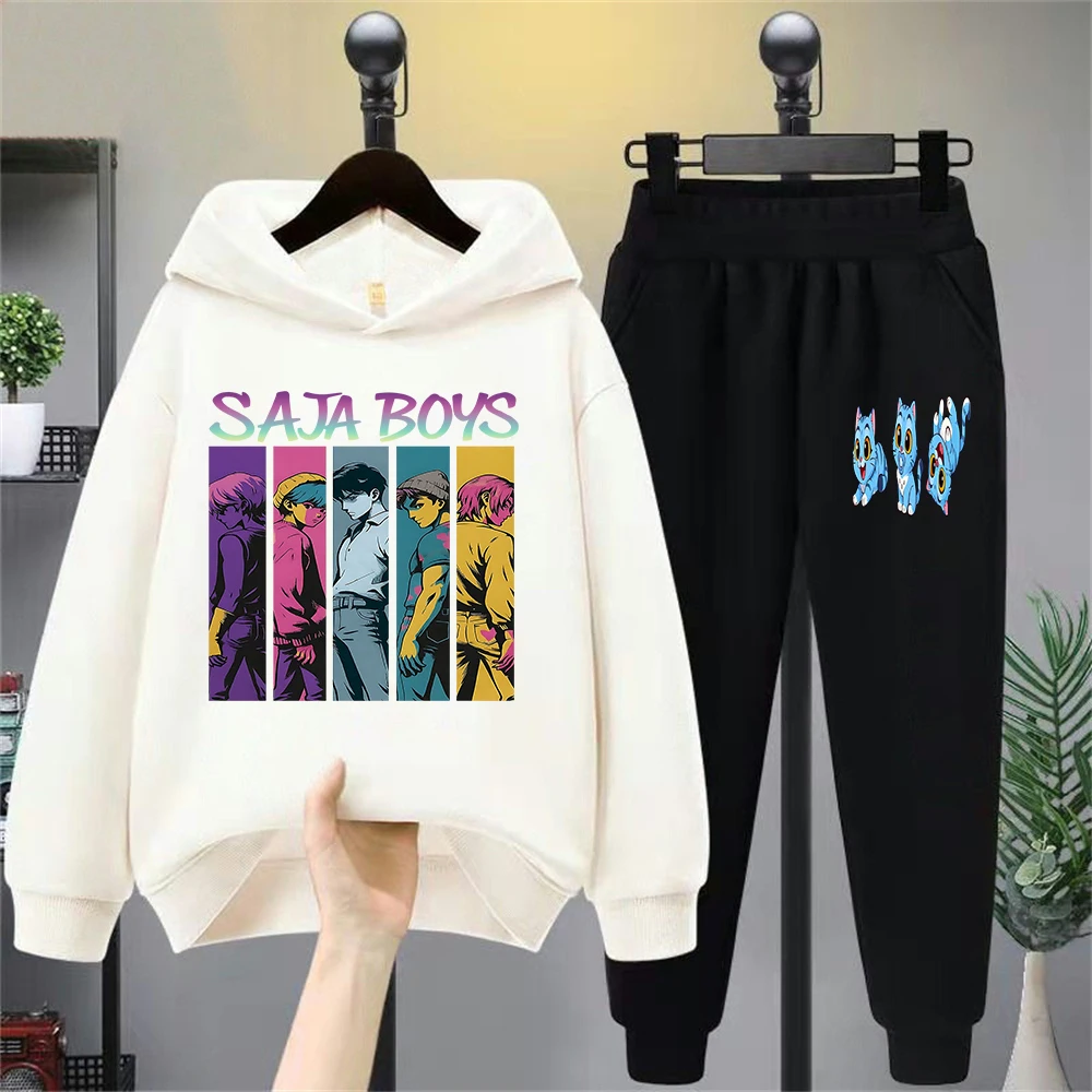 طقم سويت شيرت برسومات للأولاد من Saja - أنيمي - زي كاجوال مستوحى للأطفال، شخصية ملونة - بلوفر مطبوع