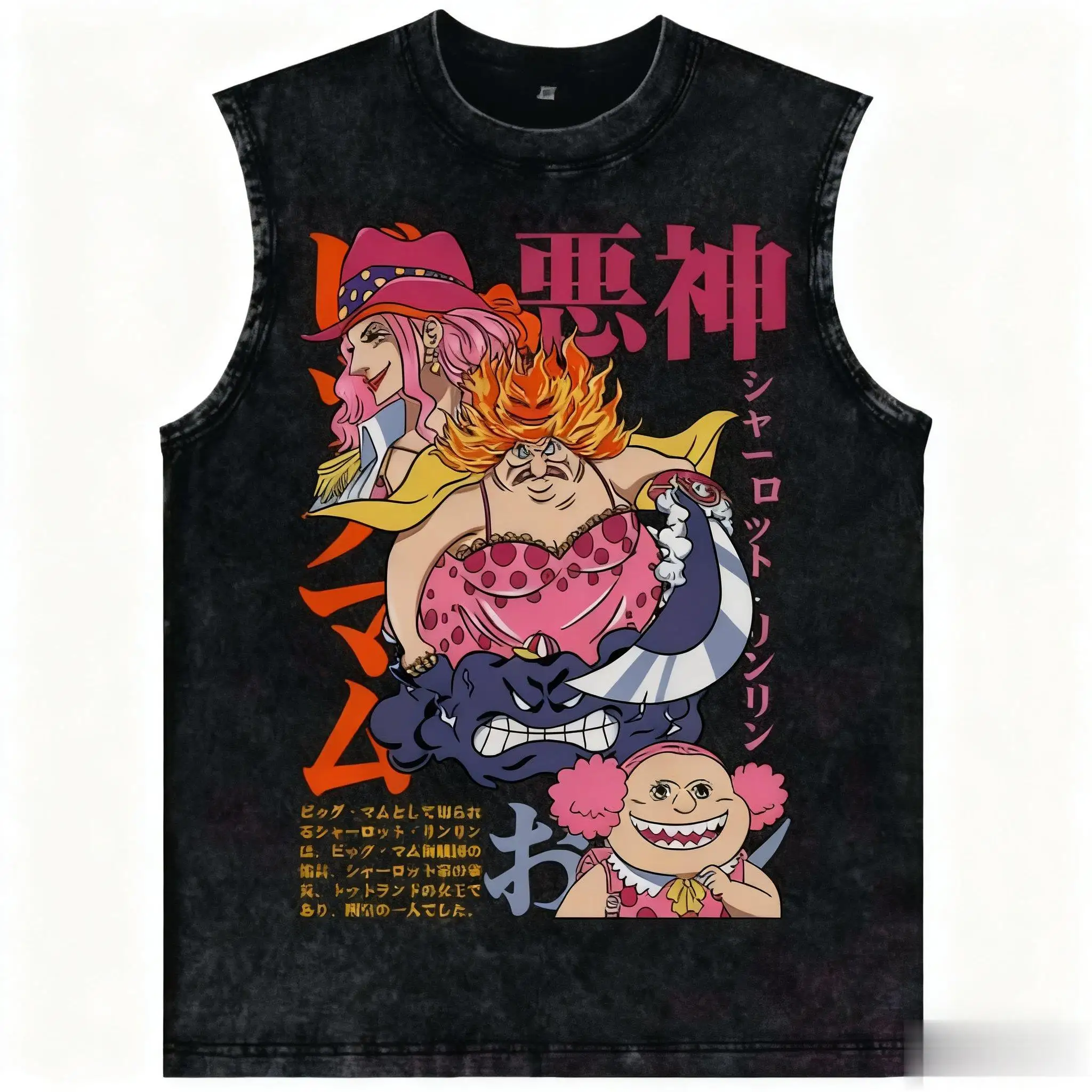 Harajuku Übergroßen Ein Stück Vintage Waschen Weste Anime Druck Mann Frauen Tank Top Ärmelloses T-shirt Streetwear Y2k Tops Neue Ankunft