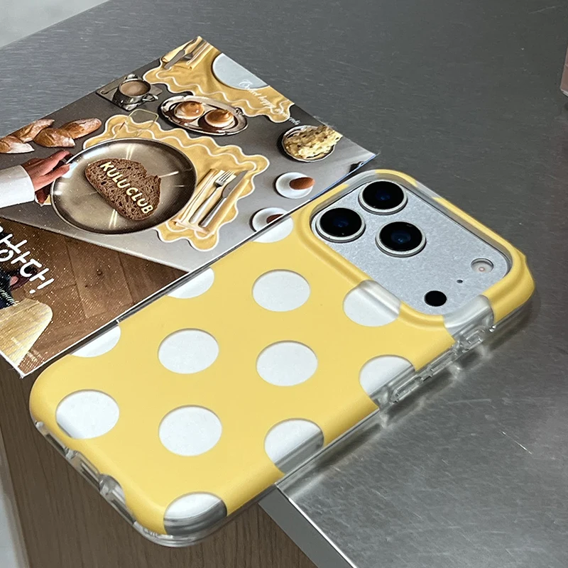 Fundas de Teléfono con Diseño de Puntos para iPhone 15 16 17 Pro Max, Funda 13 14 Pro, Carcasa Rígida IMD TPU a Prueba d