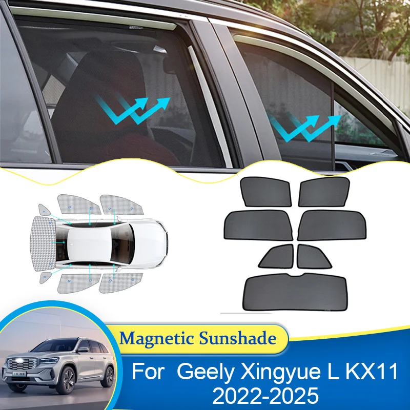 

Для Geely Xingyue L KX11 Monjaro 2022 2023 2024 2025 солнцезащитный козырек, затеняющий козырек, защитная шторка, сетка, автомобильные автозапчасти, аксессуары