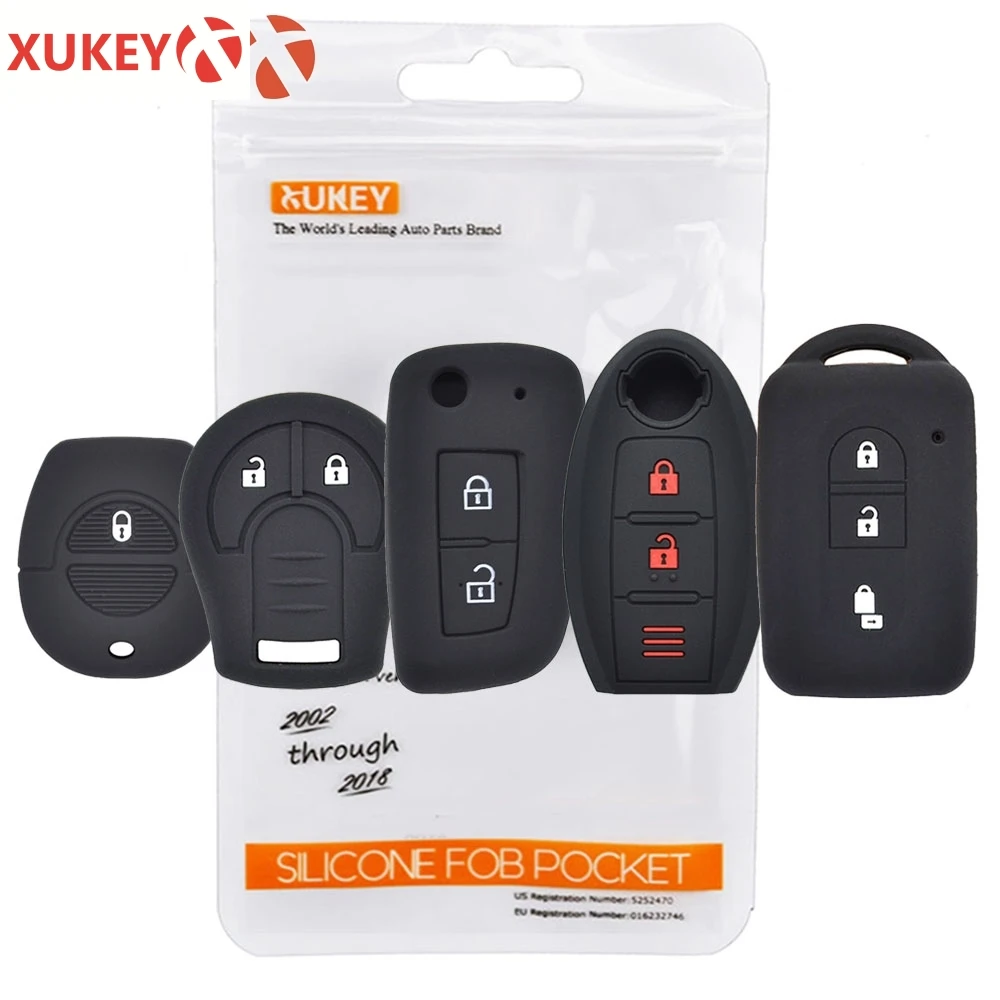 Funda de silicona para llave de coche Nissan Qashqai x-trail March 370Z Micra Juke Note Tiida Leaf Cube Almera mando a distancia