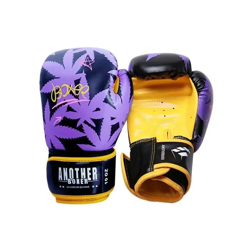 Rękawice bokserskie 6 12 14 uncji PU Leather Muay Thai Guantes De Boxeo Sanda Free Fight MMA Kick Boxing Training Glove For Men Women Kids