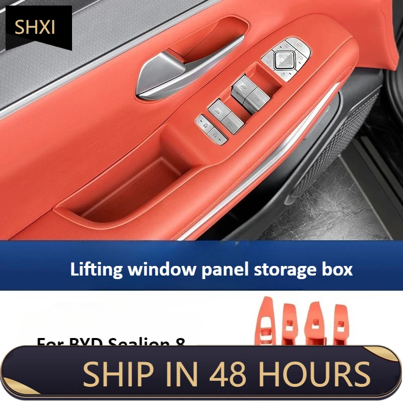 Good Quality New Door Lifting Window Panel Silicone Pad Storage Box Modified Car Interior Accessories For BYD Sealion 8