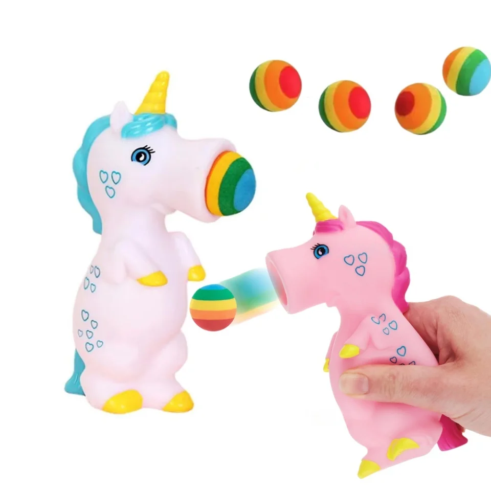 Funny Animal Pop Out Foam Balls Unicorns  Squeeze Shoots Ball Kids FidgetToys Stuff Weird Gadgets Autism Sensory Anti Stress Toy