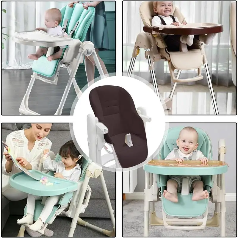 أغطية كراسي عالية للمطاعم للطفل من جلد البولي يوريثان غطاء كرسي مرتفع حامي وسادة مقعد مريحة ملحقات الطفل #5