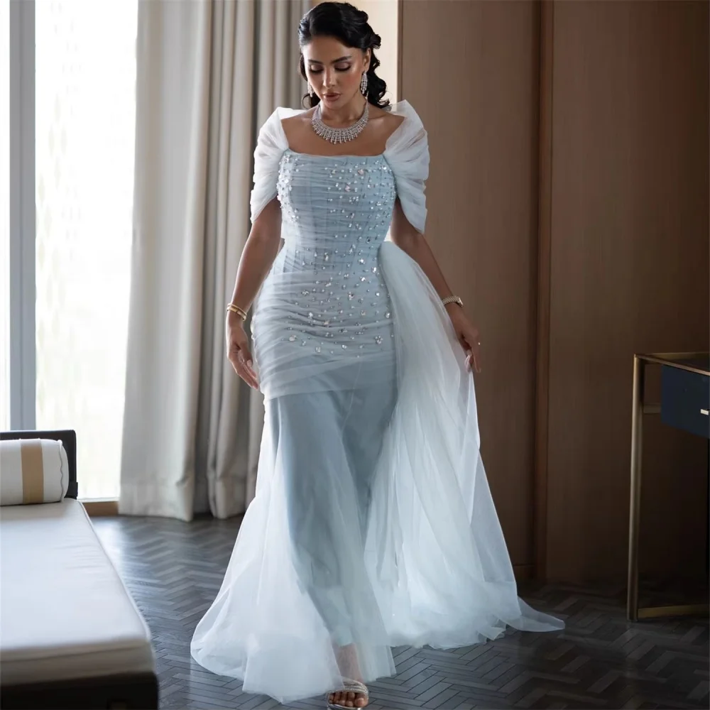 

Customized Exquisite Off The Shoulder Mermaid Evening Dress Charming Beading Prom Dress Sexy Boat-neck Party Gown فساتين سهرة