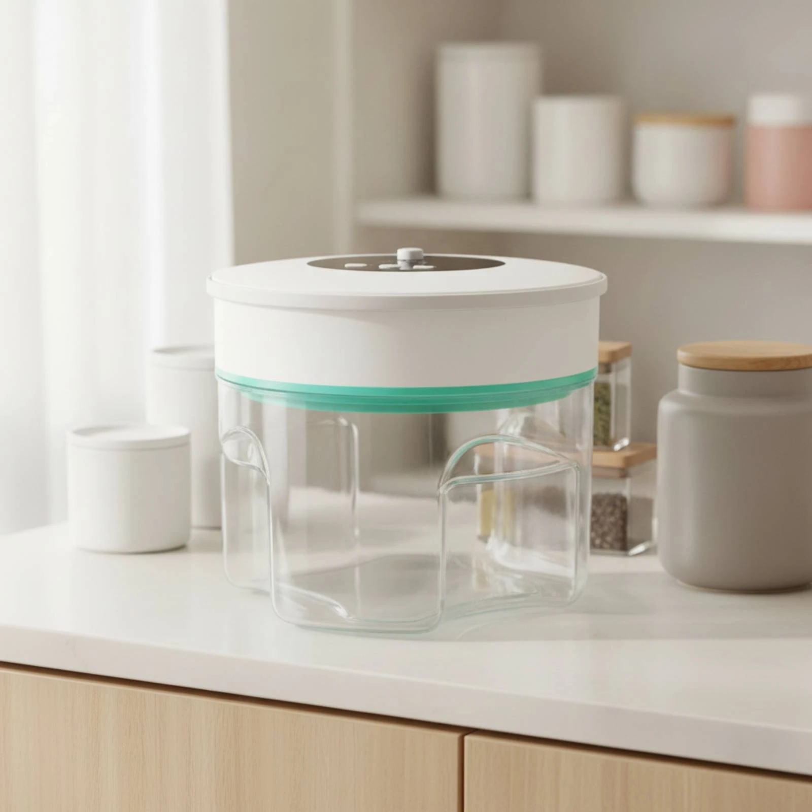 Vacuum Storage Jar Sealed Food Storage Container with Vacuum Seal Airtight Jar with Pump Modern Airtight Canister Minimalist