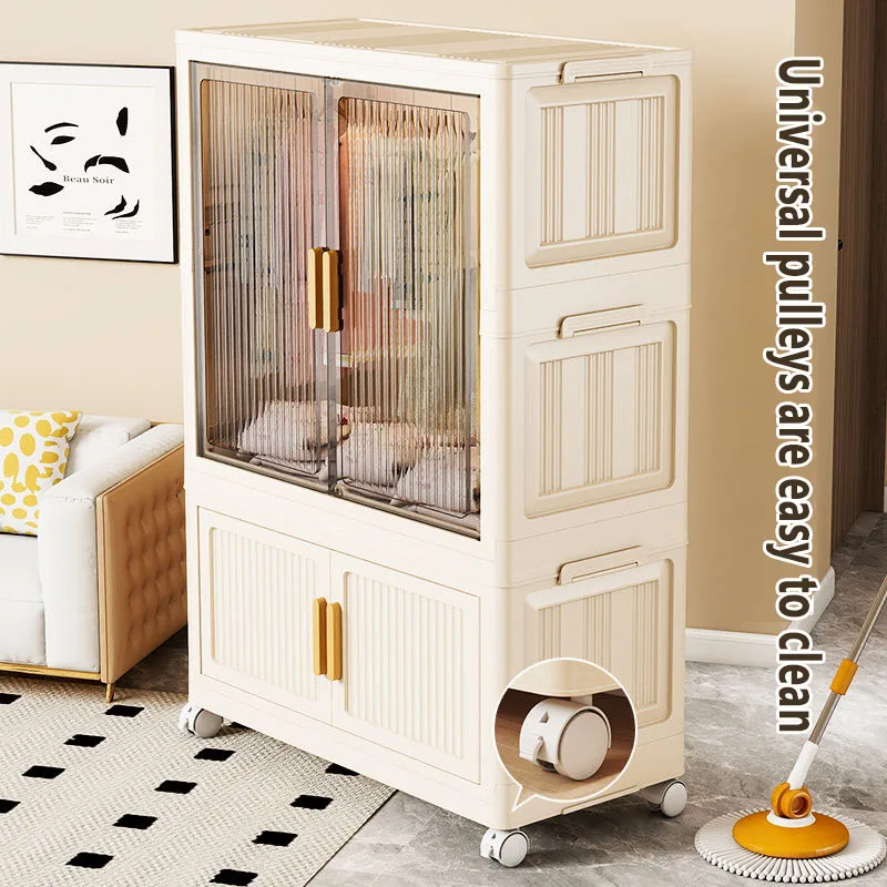 Foldable Adult Wardrobe with No Installation, Simple Clothes Closet for Bedroom – Space-Saving Storage Cabinet for Baby Clothes view 4