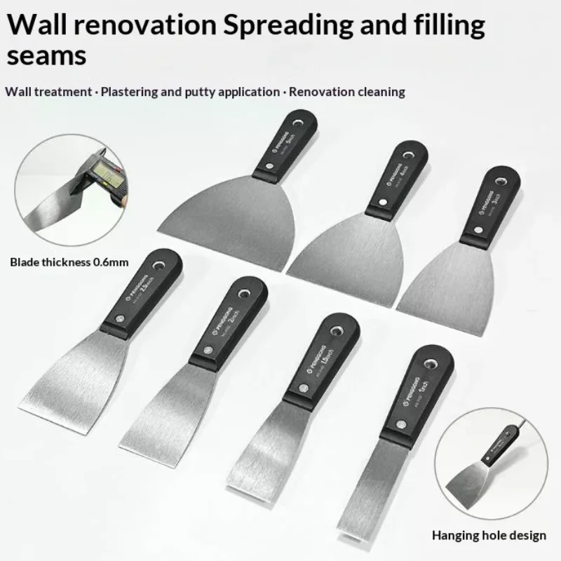 4/7PCS Carbon Steel Putty Knife Set With Soft Grip Flexible Paint Scraper Drywall Tool Kit Sizes Includes Canvas Storage
