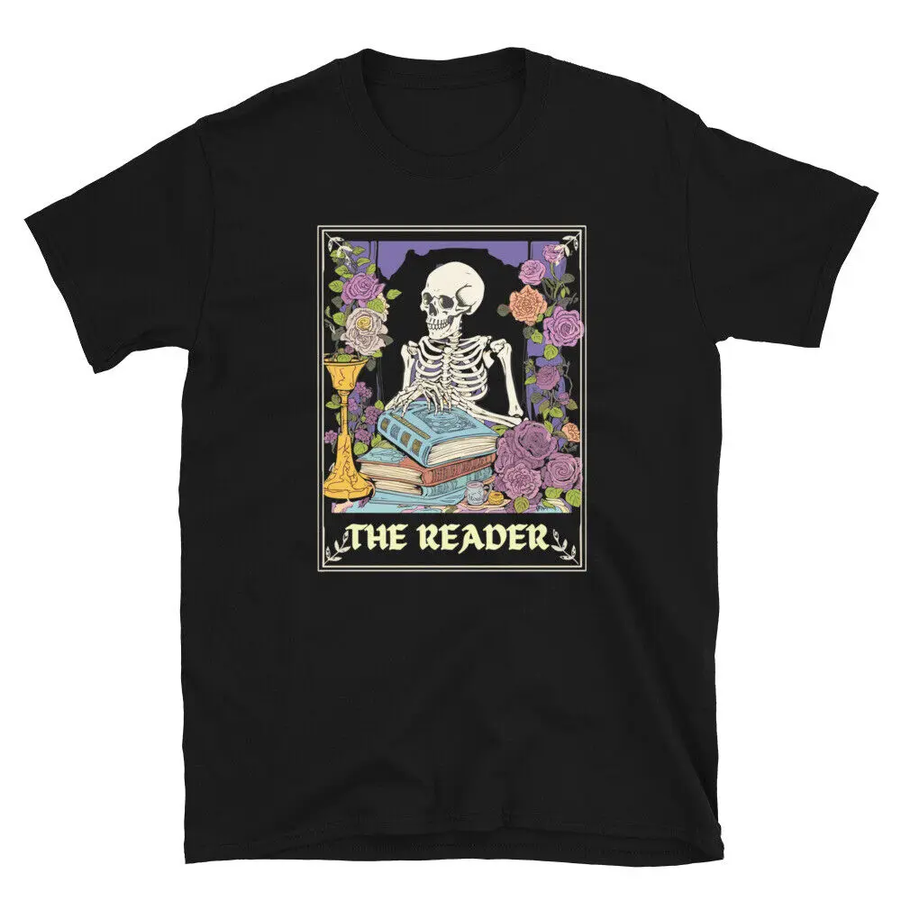 

The Reader Tarot Skeleton Unisex T-Shirt Gift for Books Reading Lover Tee