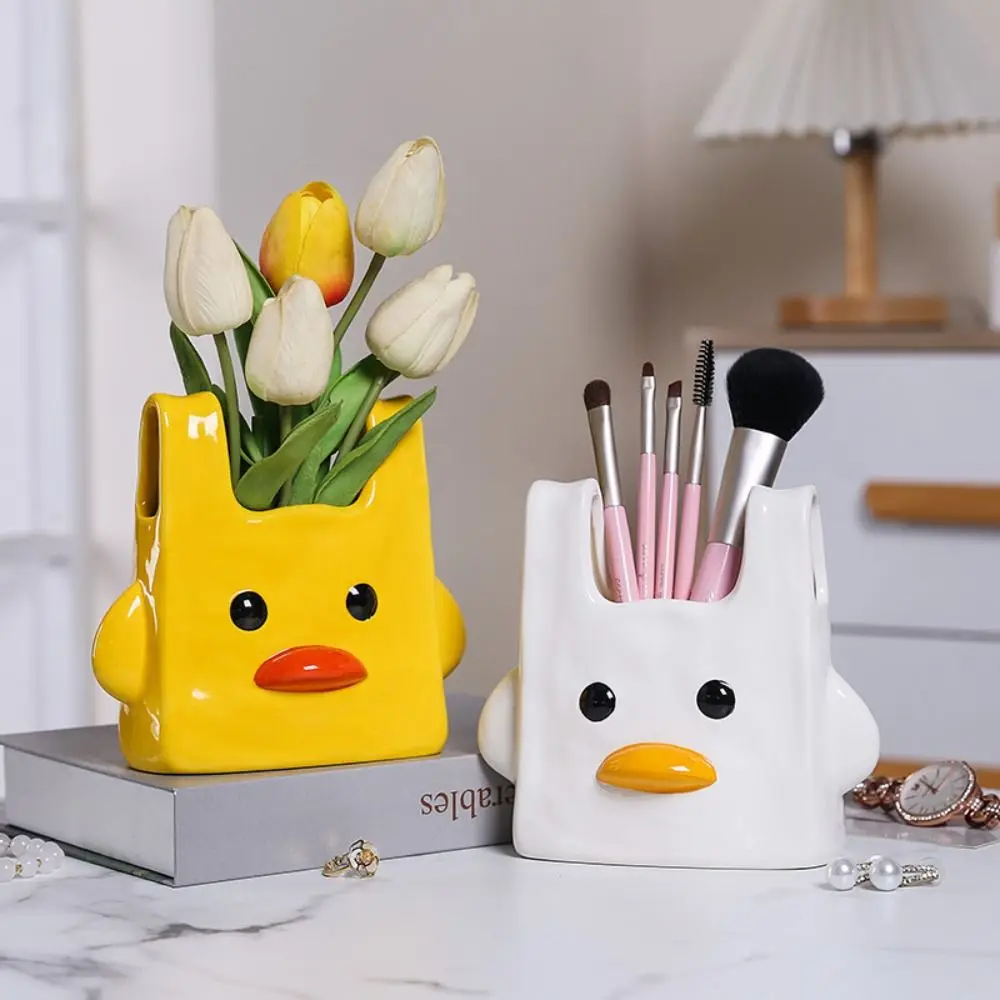 

Duckling Cartoon Painting Pencil Set Large-capacity Multifunctional Pencil Box Ceramic Cute Desktop Storage Box School