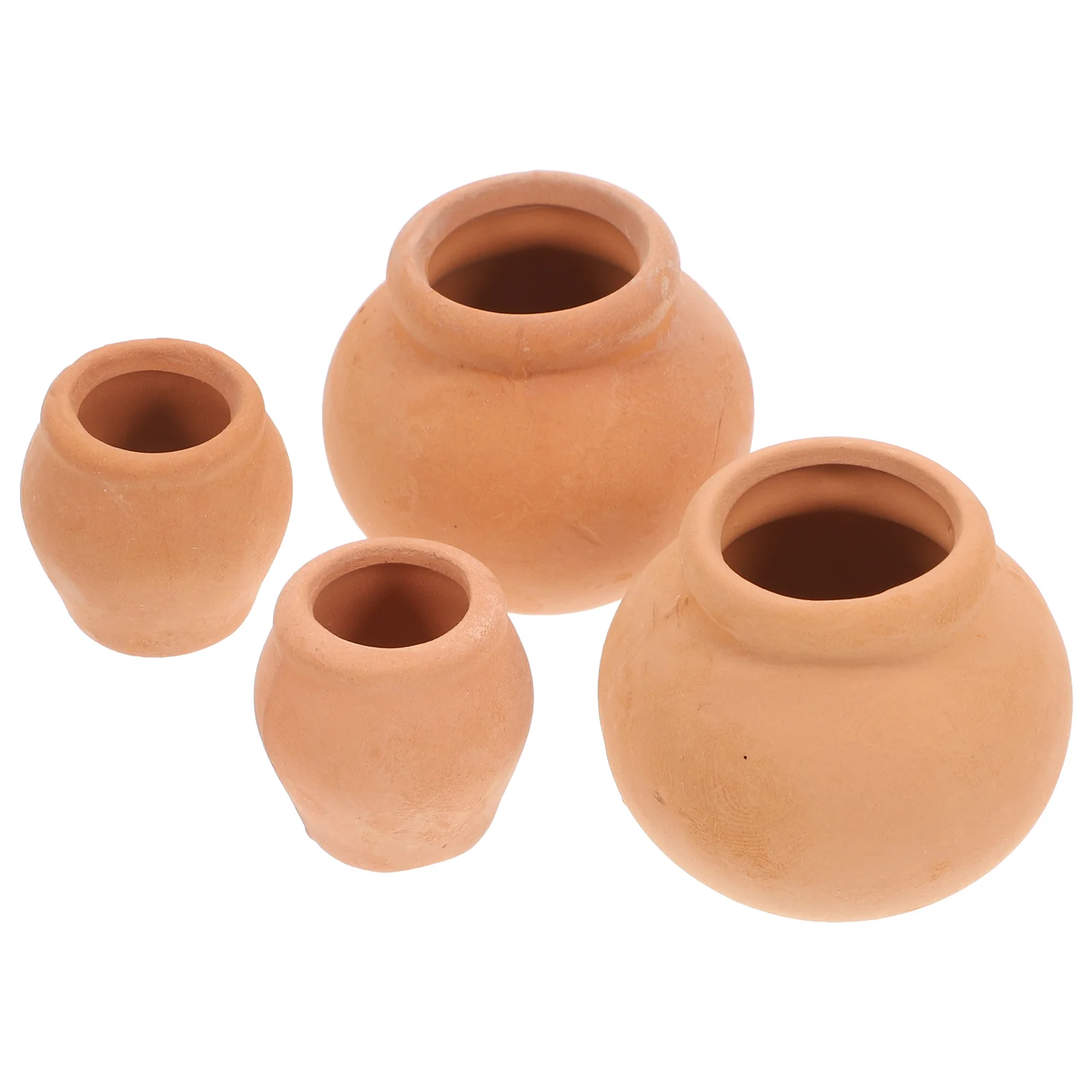 4 Pcs Mini Succulent Flower Pot Terracotta Clay Planter Set Red Brown Large Medium Size Breathable Garden Nursery