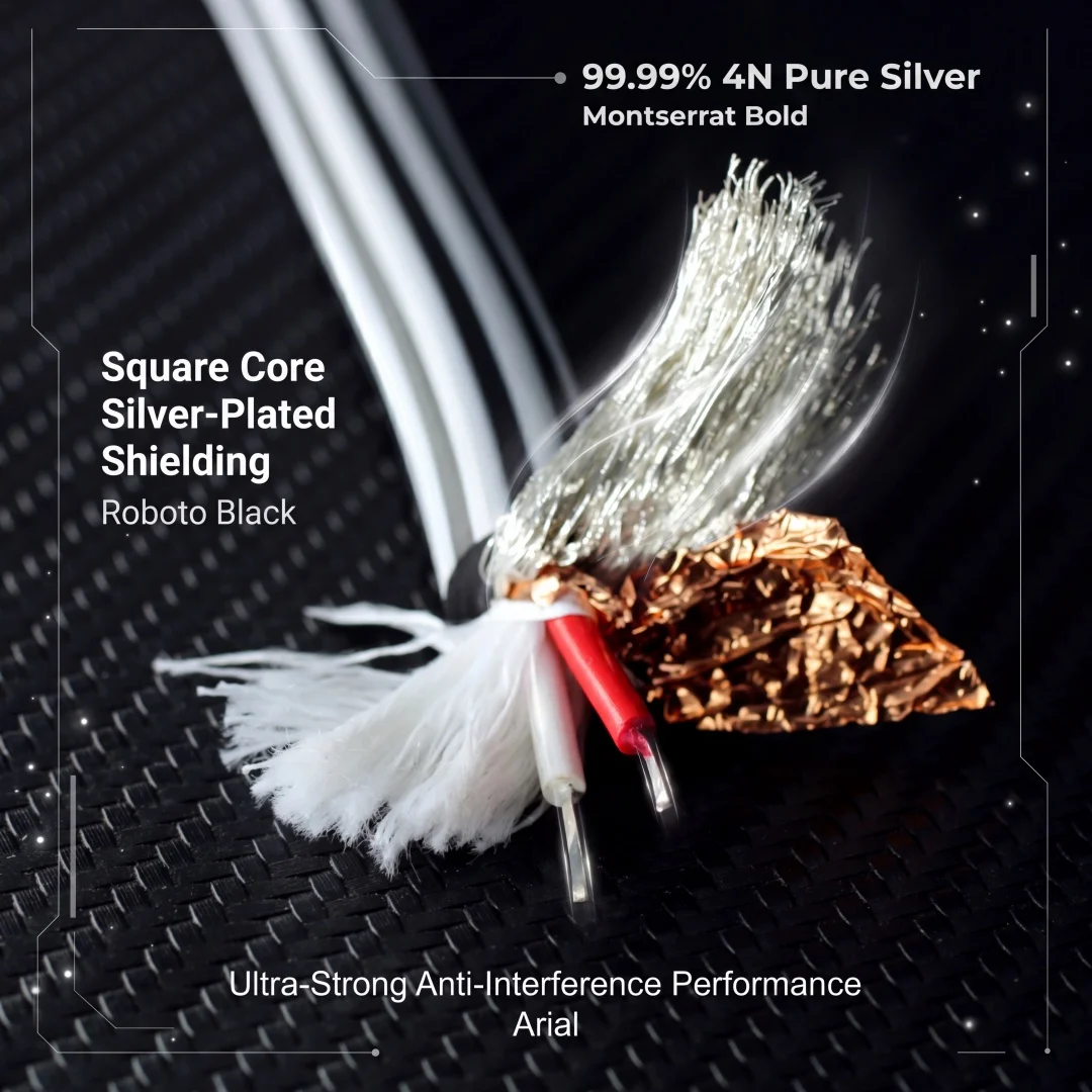 99.99 2 Core Flat Pure Silver Signal Cable 11mm HIFI XSSH AUDIO Shielded Wire Amplifier CD DIY Ag Interconnect Audio Cable Cord