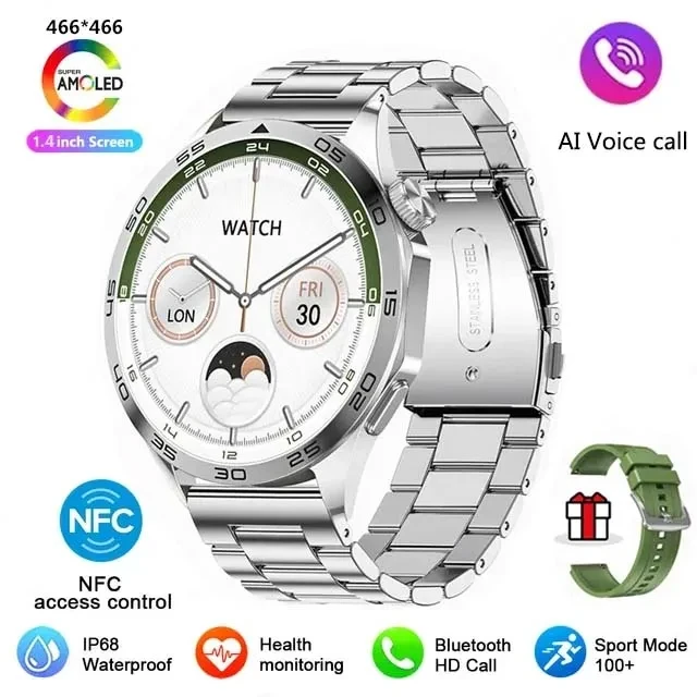 

2024 New Original WATCH 4 Pro Smartwatch Men GPS tracking AMOLED 466*466 HD Screen NFC Bluetooth Call Waterproof smartwatch