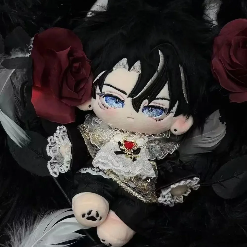 20cm Plush Doll Clothes Retro Medieval Prince Suit Red Flame Mini Shirt Pants Set Soft Stuffed Plush Toy Dress Up Accessories