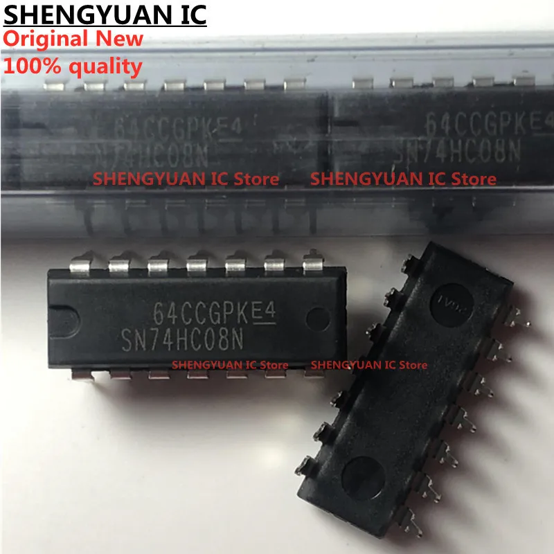 10 pcs/lot SN74HC08N DIP-14 SN74HC08 74HC08N 74HC08 QUADRUPLE 2-INPUT POSITIVE-AND GATES 100% new imported original 100% quality