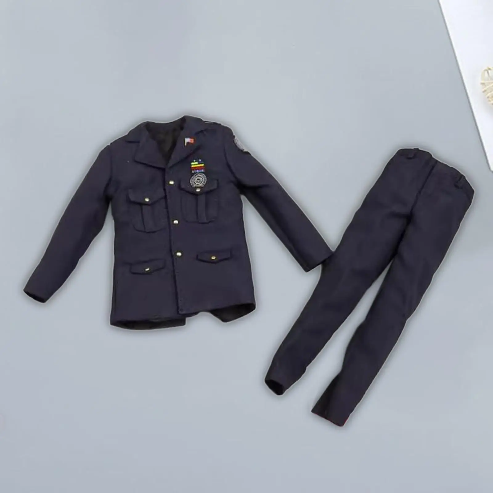 

1/6 Soldier Uniform Set Classic Handmade Clothing Costume Includes Overcoat and Pants for 12'' Doll Body Dress up Accessory