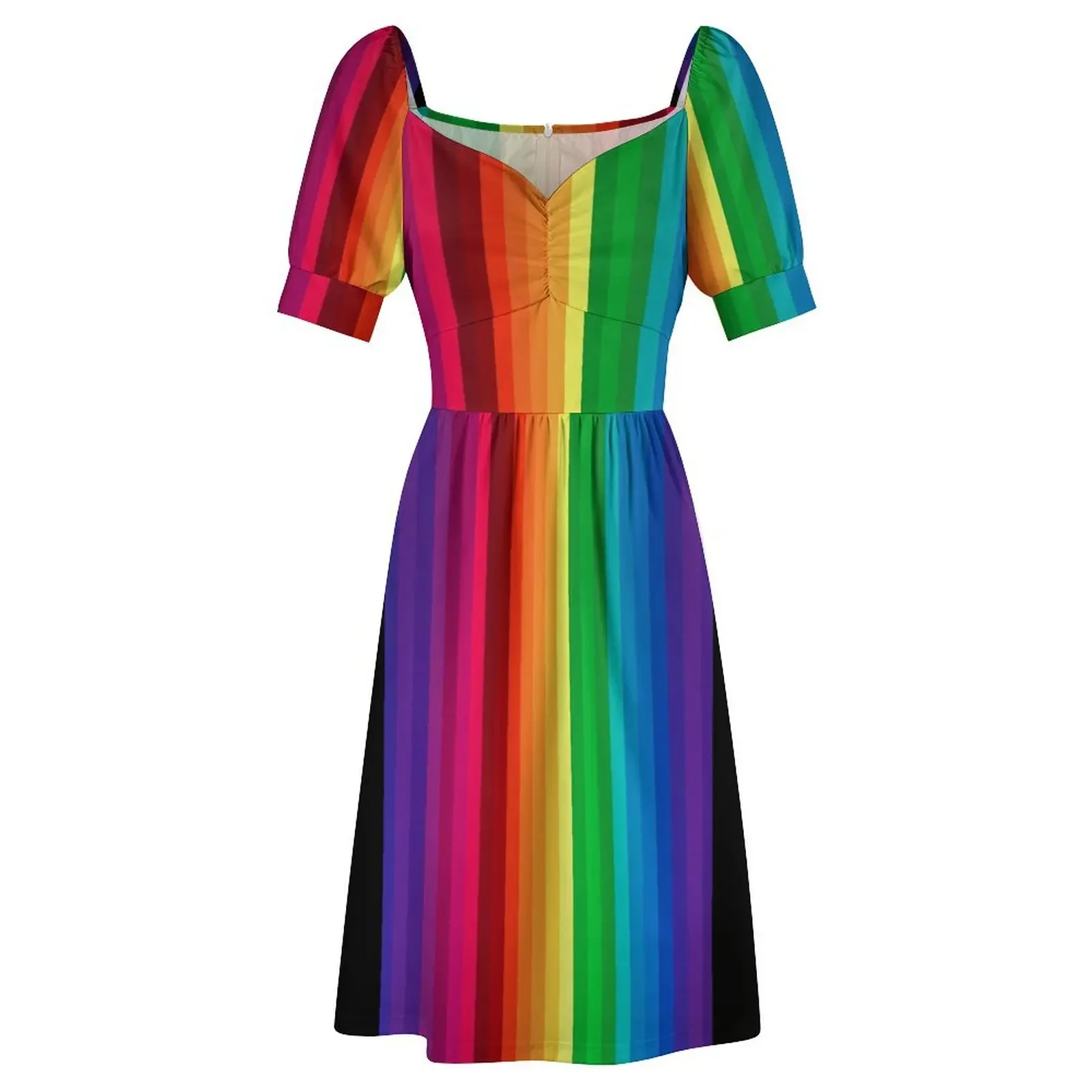 Robe chemise à rayures arc-en-ciel pour femmes, robes de soirée élégantes pour dames, vente