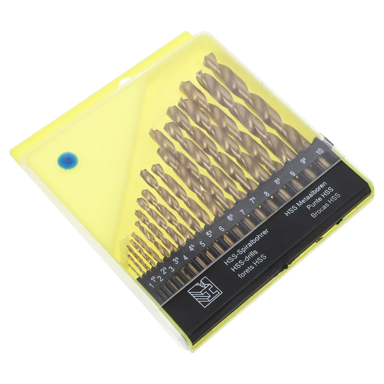 Juego de brocas de cobalto de 19 Uds., flauta retorcida de acero de alta velocidad para aplicaciones de ingeniería de construcción de alta resistencia, brocas retorcidas