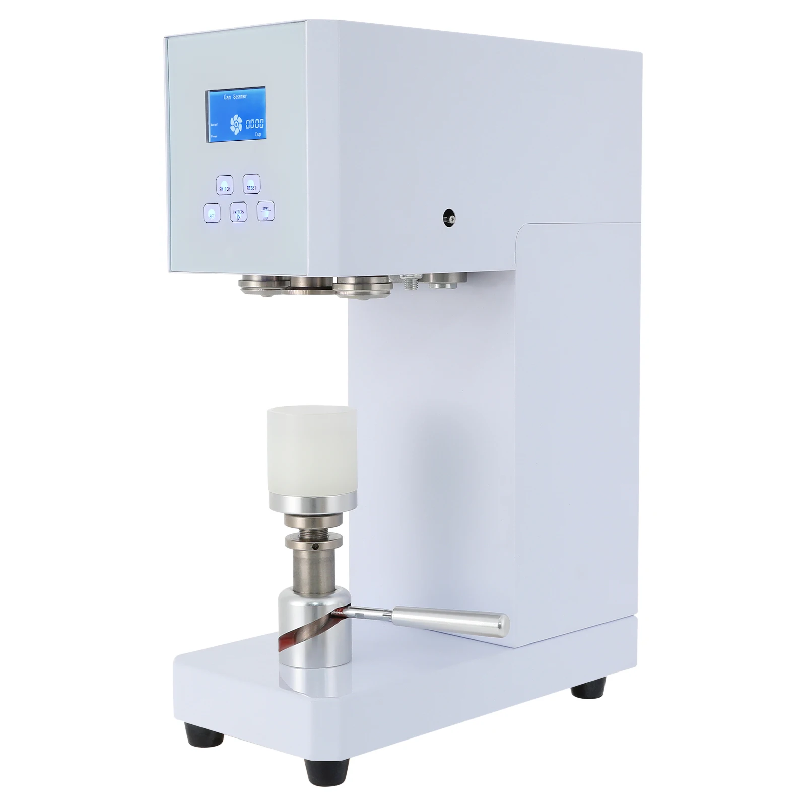 370W Fully Automatic Can Sealing Machine, Beverage Intelligent Aluminum Cap Seal Machine Commercial Milk Tea Drink Bottle Sealer