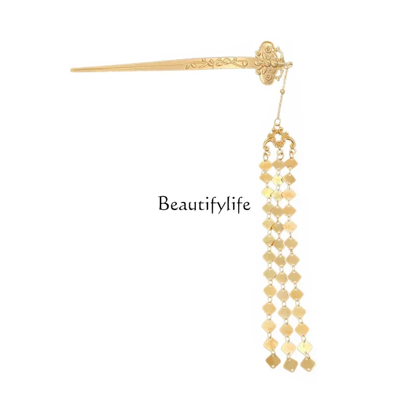 

Tassel hairpin Handmade walking ancient cheongsam hairpin disc hair accessories