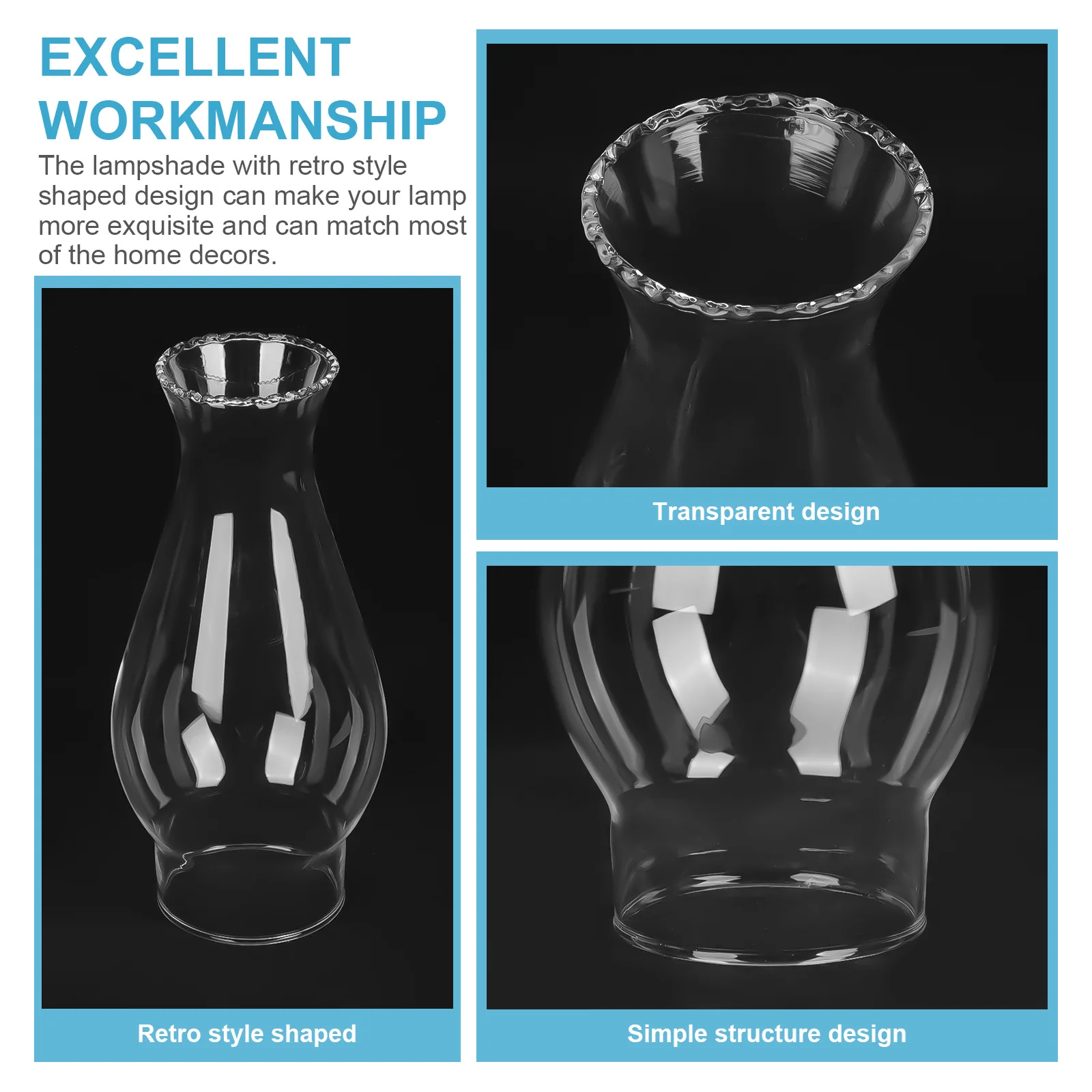 

Lamp Chimney Shade Protective Lampshade Oil Glass Cover Replacement Accessory for Wall Light Great Material
