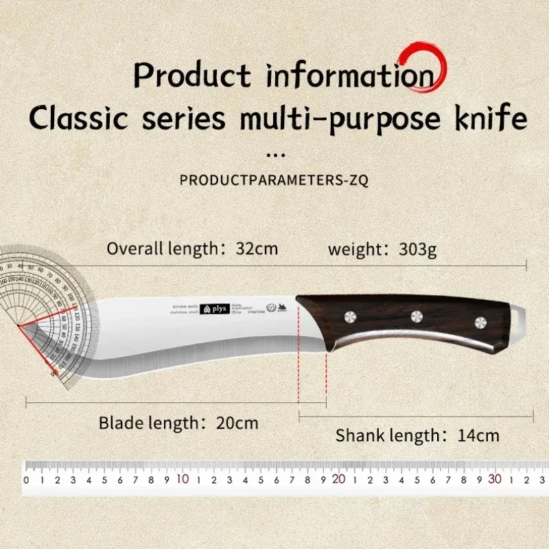 8 Inch High Manganese Steel Boning Knife Cutting Knife Chef\'s Chopping Knife with Sheath Sharp Cutting Knife Fo KR9195