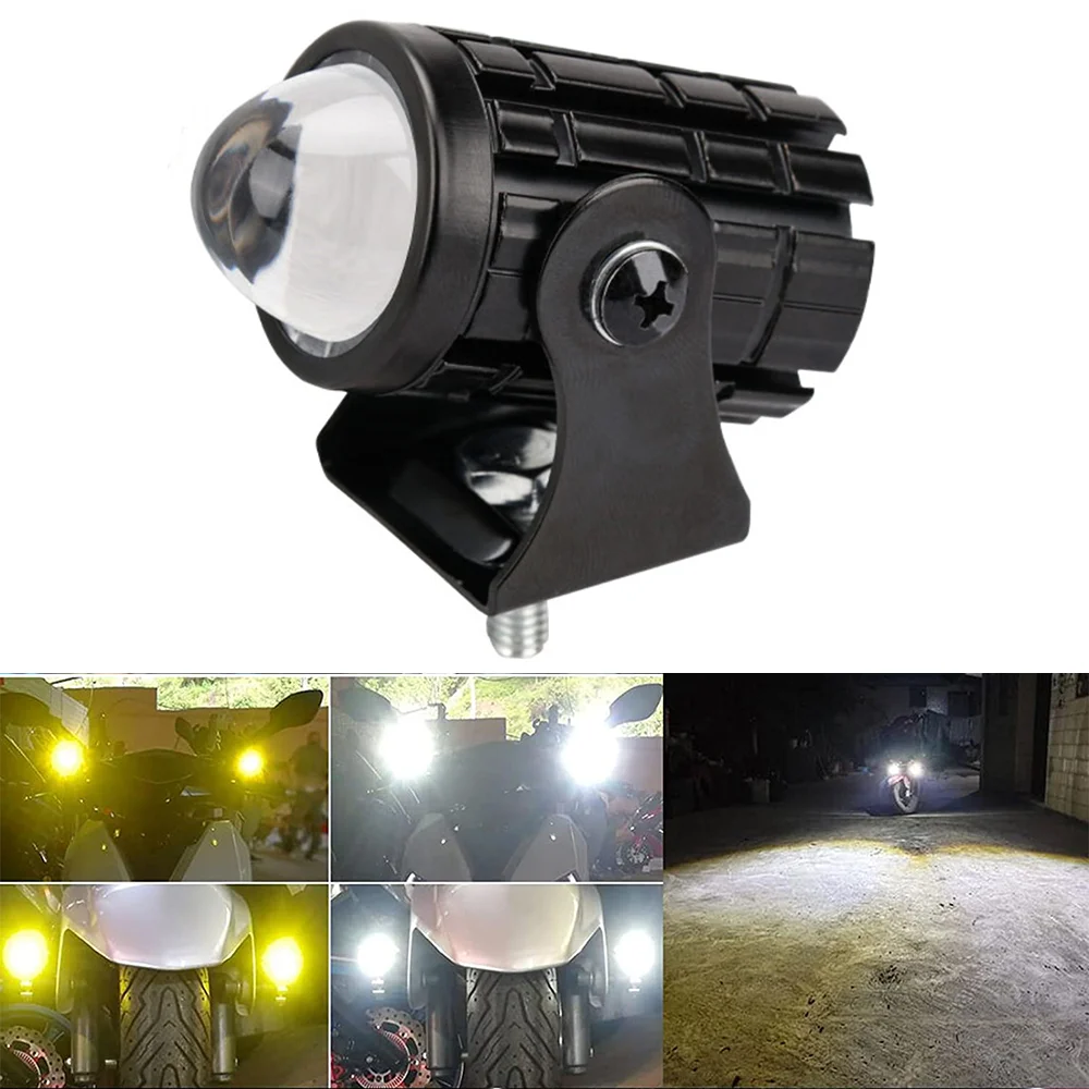 Motorcycle LED Headlight Car Driving Light Universal Dual Color Spotlights for Motorbike Truck Trailer Off-road Moto Accessorie