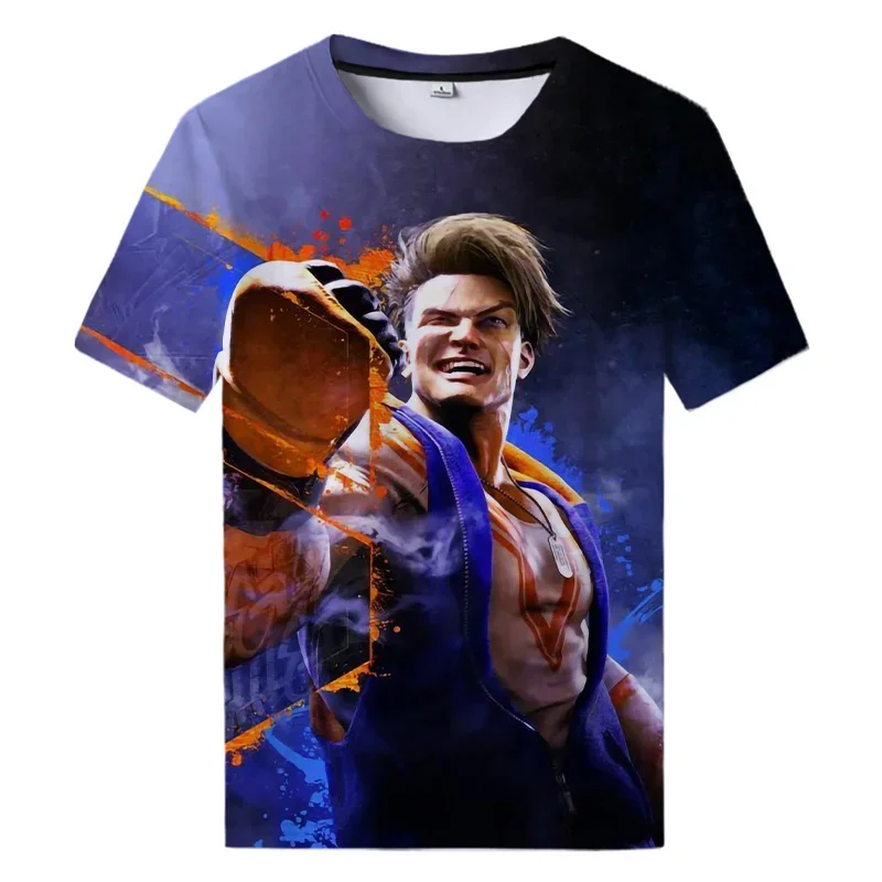 New Street Fighter Game 3D Printed T-shirt Summer Street Wear Crew Collar Short Sleeved Casual Oversized Men\'s Quick-drying Top