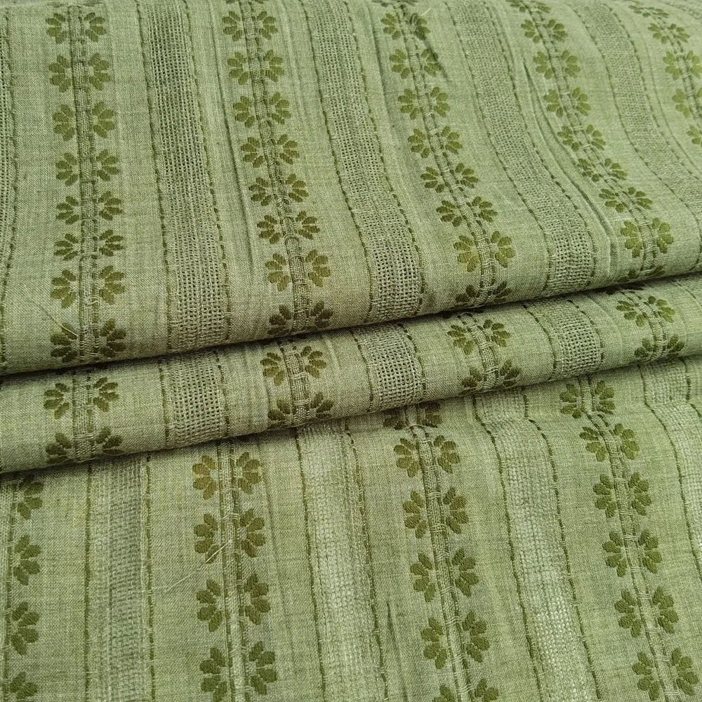1 Meter x 1,4 Meter Blumen-Jacquard-Baumwollgaze-Stoff für Hemden im Sommer – Detail 14