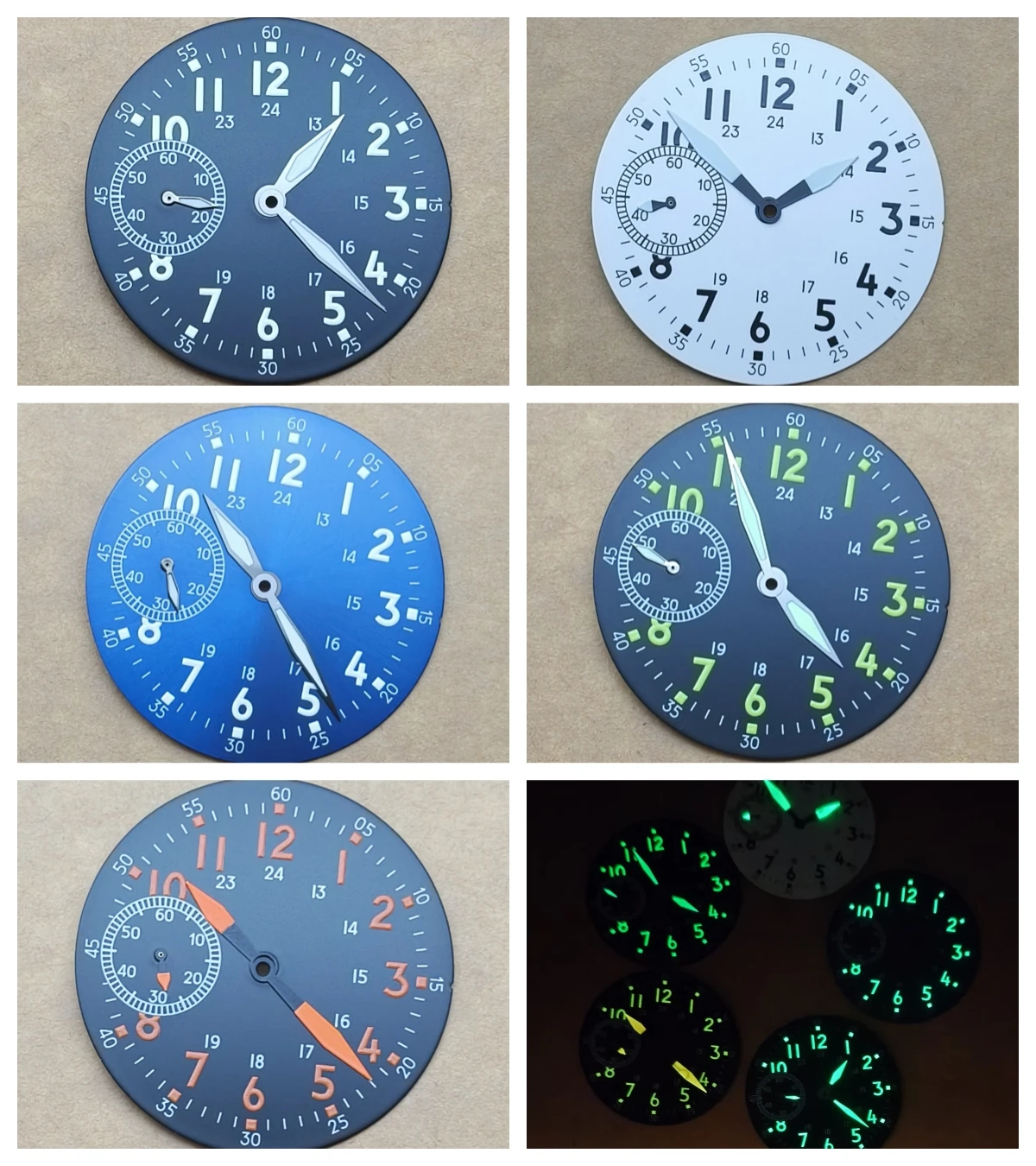 

New Luminous 38.5MM Dials With Hands Fit ST3600 ETA6497 Manual Winding Movement Watch Part