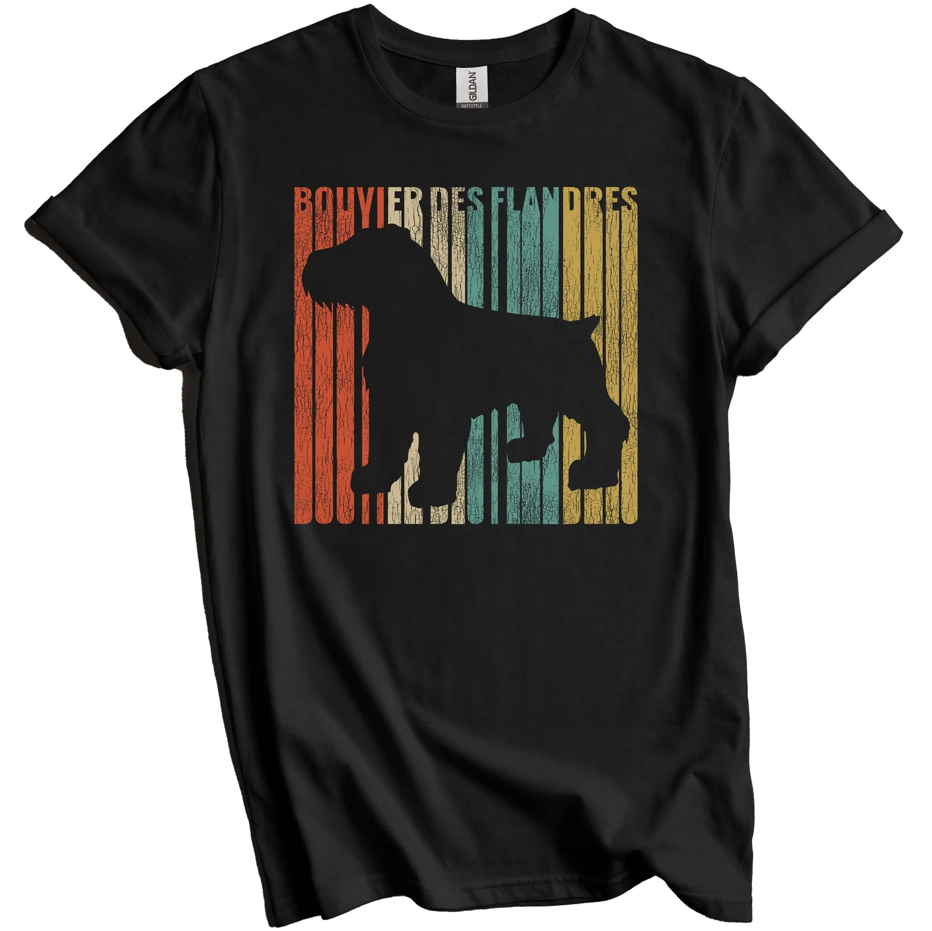 Bouvier Des Flandres T Shirt Retro For Owner Distressed Vintage Look