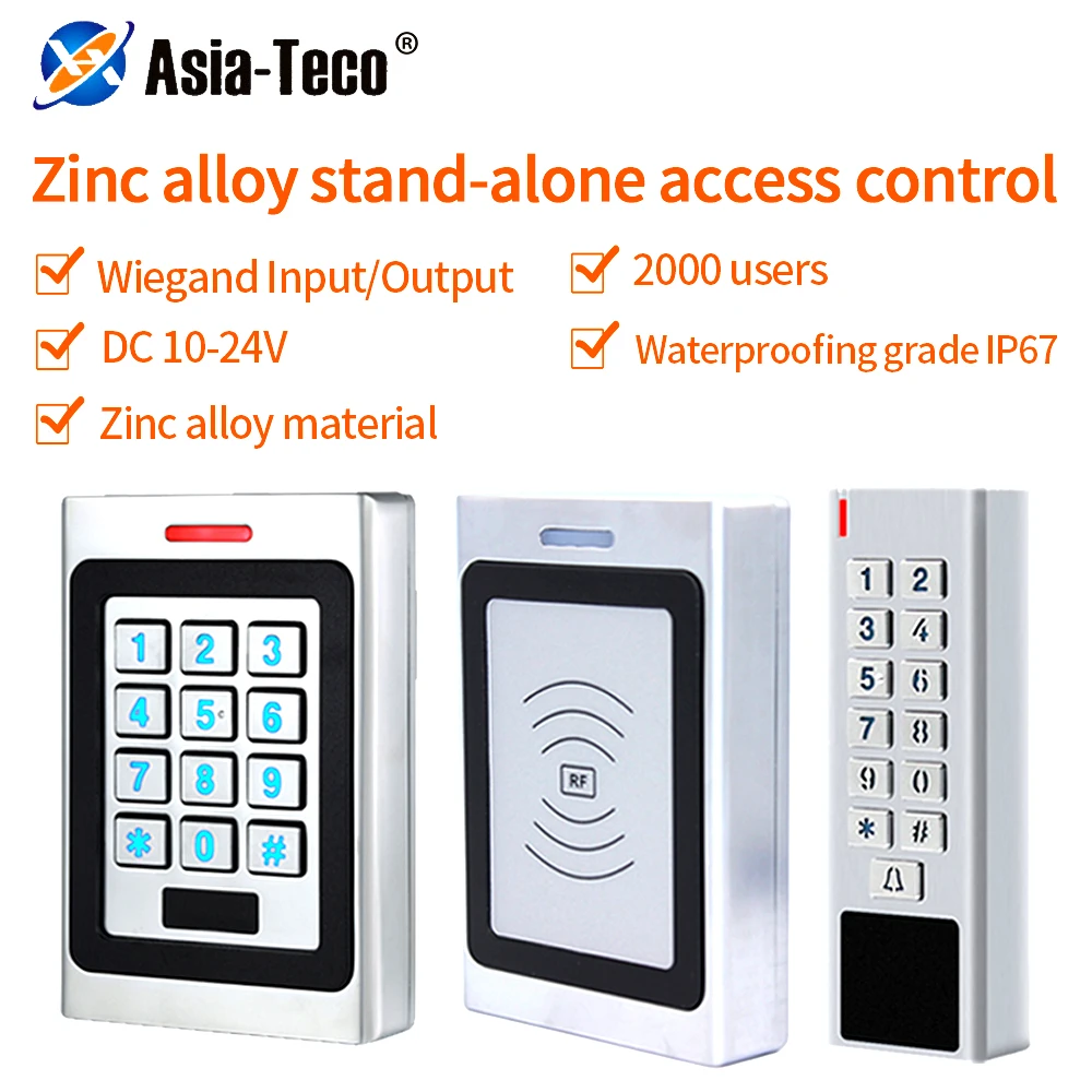 RFID Door Access Control System Garage Metal Keypad IP67 Waterproof Metal Digicode Key Case With 2000 Users For Warehouse Home