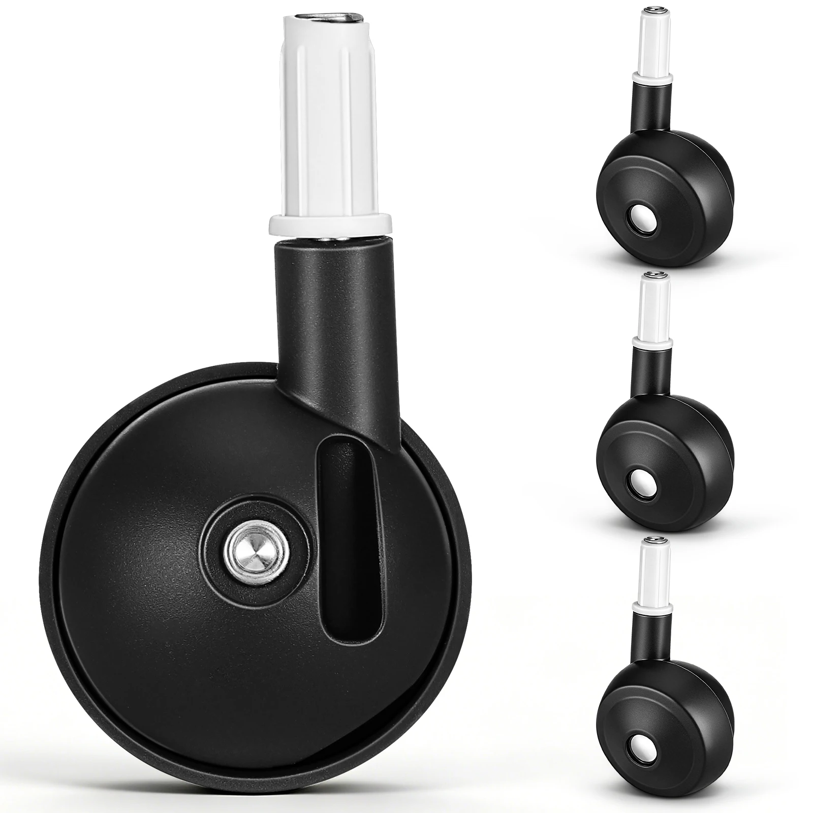 

4pcs Black Plastic Replacement Wheels for Walker Stroller Caster Universal Drive Cart Accessories Learning Support