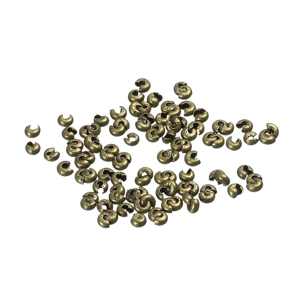 300 Pcs to Open Jewelry Making Findings Jewelery Loose Beads Flat Fixed Tube Crimp