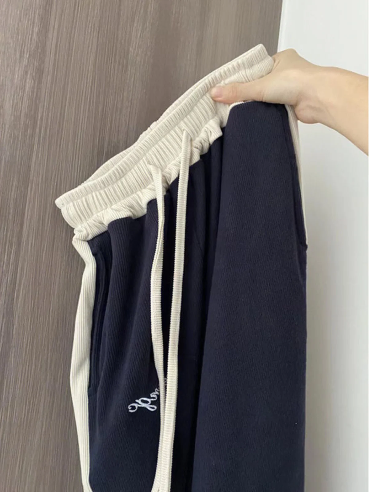 American Retro Oversized Color Block Women's plus Size Casual Pants High Waist Long Leggings for Heavy Girls Spring Summer