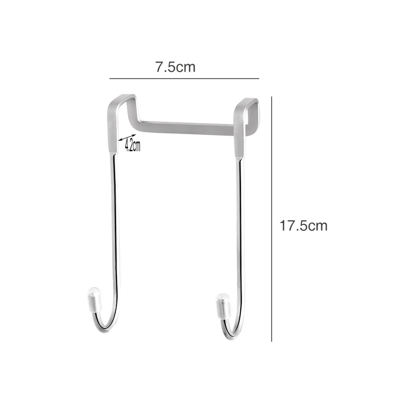 S-shaped Double Hook Kitchen Bathroom Accessories Stainless Steel Cabinet Door Hooks Sundries Bedroom Storage Organizing Holders