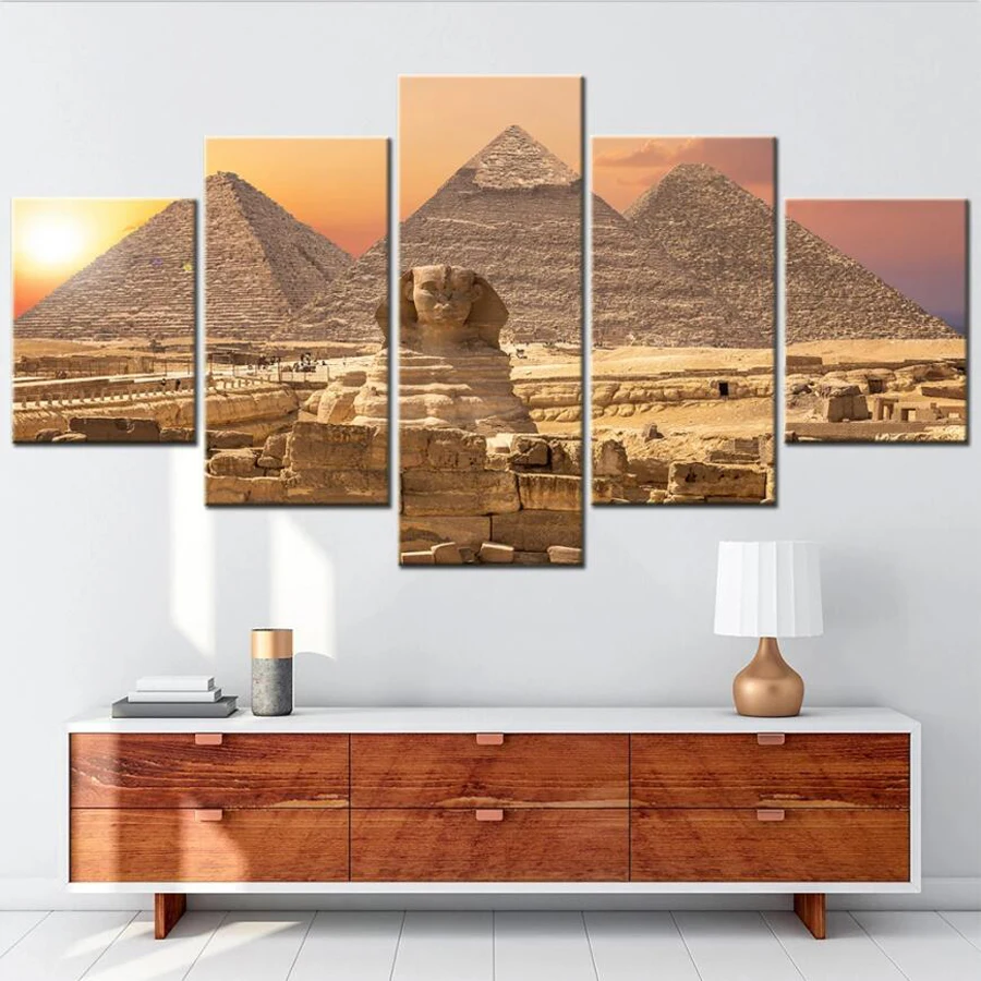 

FULLCANG Diamond Painting New Egypt Sphinx Pyramids Diy Full Mosaic Embroidery Desert Camel 5 Piece Set Wall Decor FG2136