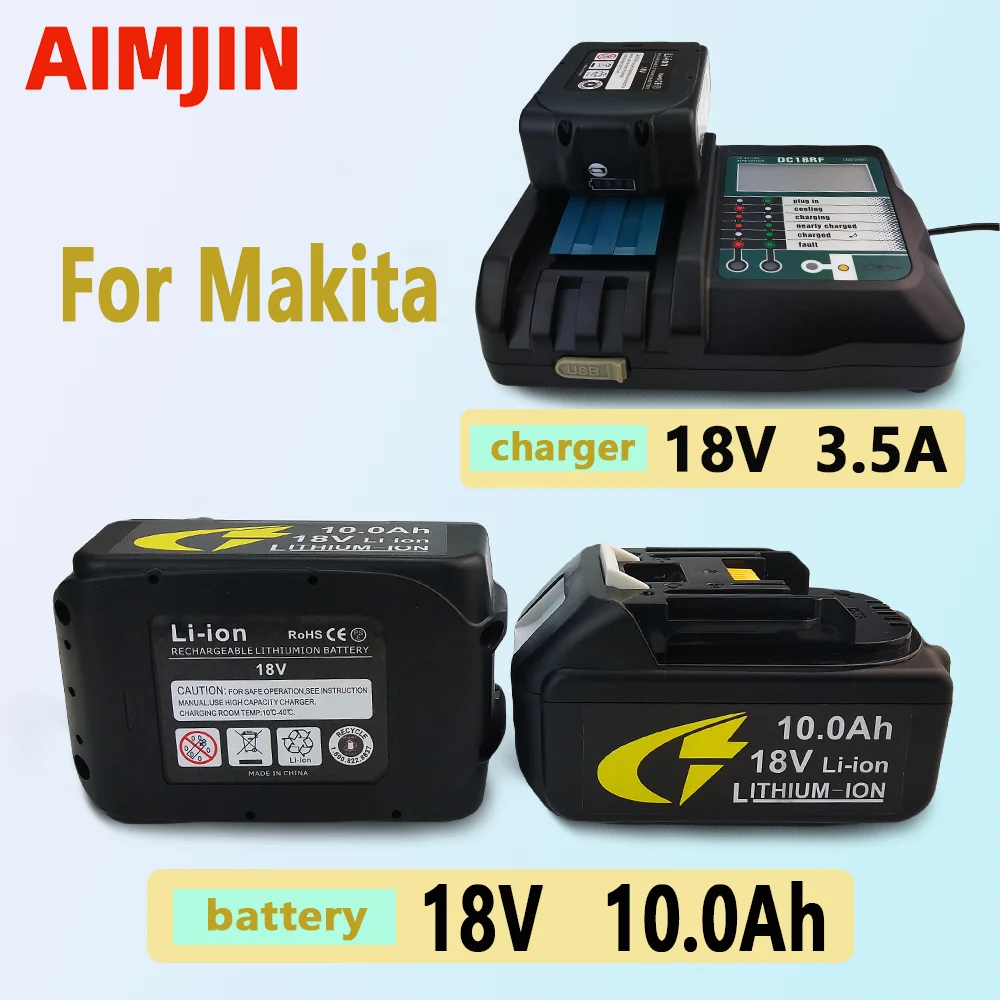 

For Makita BL1850 BL1840 BL1830 BL1850 LXT400 18V 10Ah replaceable lithium-ion battery ,3.5A charger