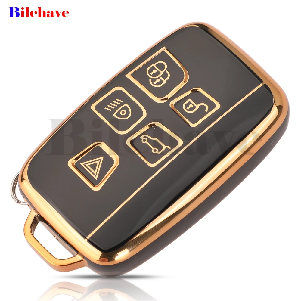 jingyuqin 5Buttons TPU Auto Key Shell Case Cover For Land Rover Range Evoque Freelander Velar Discovery 4 Jaguar XE XJ XF Guitar