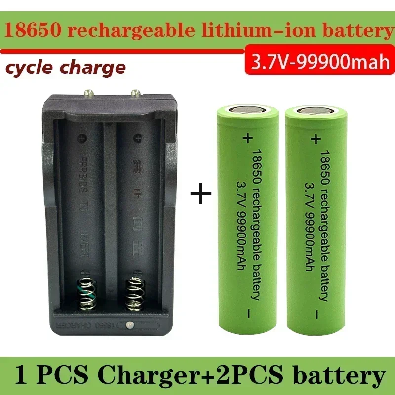 Bestselling100% original 18650 battery high-capacity 99900Mah 3.7V +charger,lithium-ion rechargeable battery for toy flashlights