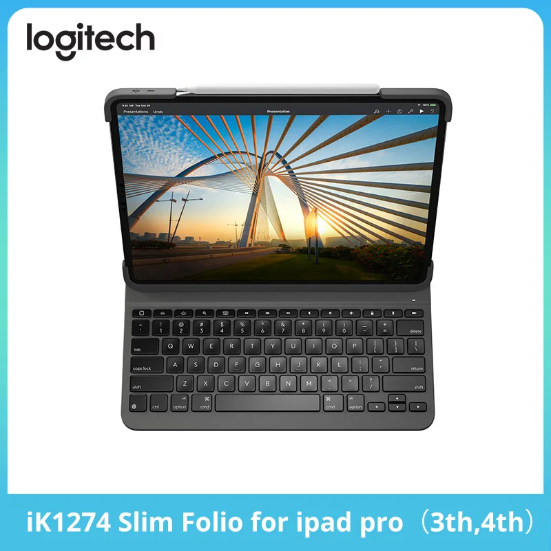 

Logitech Magic Control keyboard iK1274 Slim Folio suitable for iPad Pro 3rd and 4th generation, tablet keyboard, 100% original
