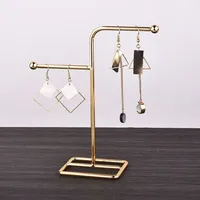 Metal Earring Display Stand For Necklace Handbag Multiple Shapes Jewelry Key Chain Holder